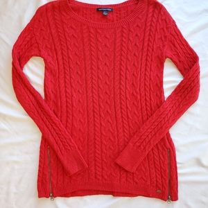 American Eagle sweater with zipper red extra small